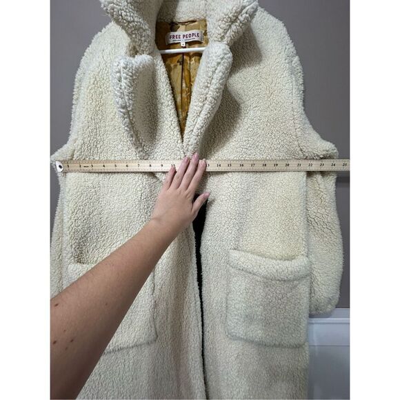 NWOT Free People Tessa Teddy Plush Sherpa Long Trench Coat Jacket Women's XS - Picture 8 of 10